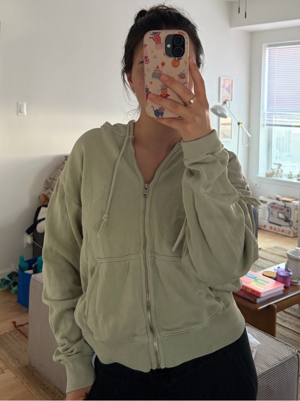 Sage green Brandy Melville zip up